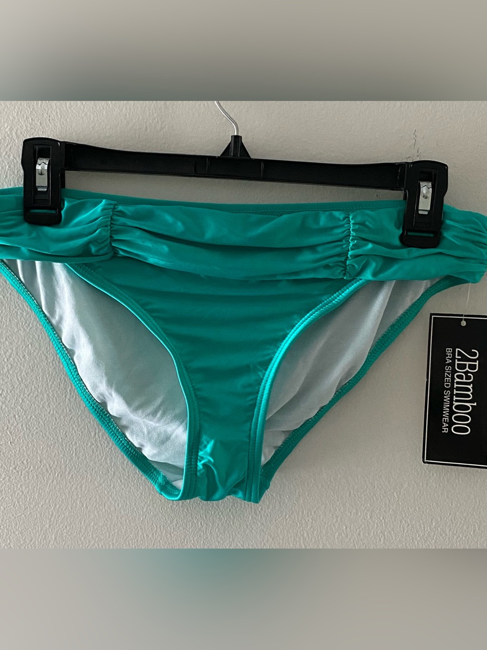 2bamboo Teal Ruched Bikini Bottom NWT - Picture 2 of 8